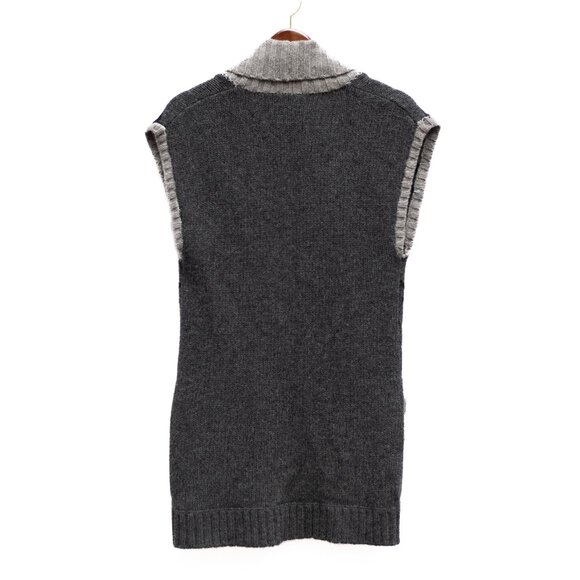 Free People Cardigan Sweater Women’s M Gray Lambswool Southwestern Long Vest - Picture 4 of 7